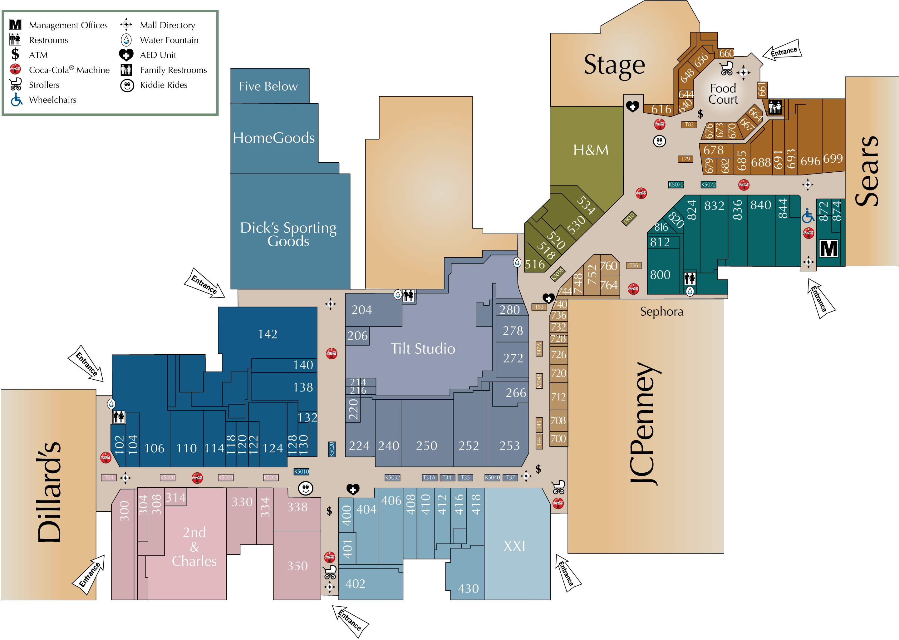 Park Meadows Mall Directory Map