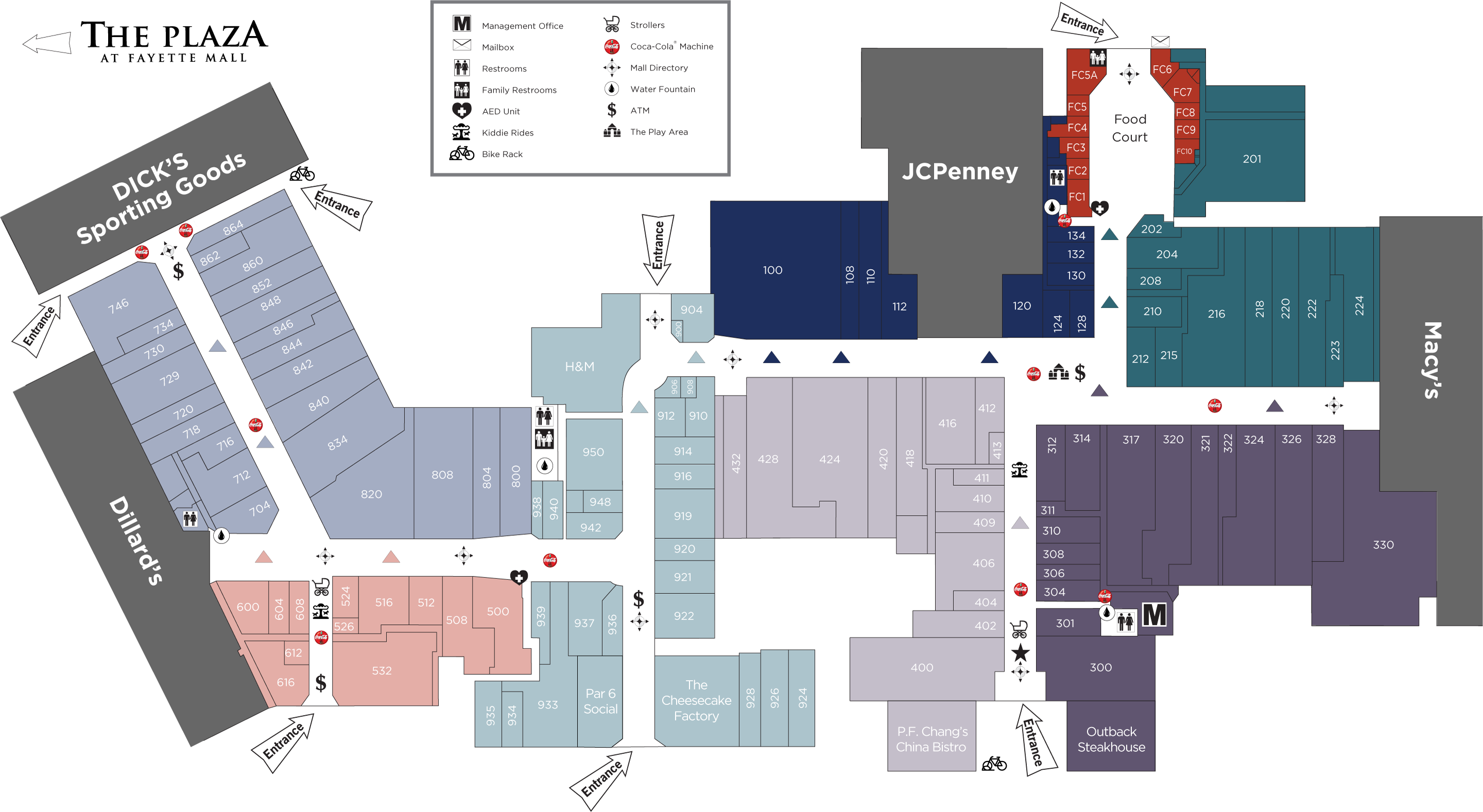 Fayette Mall directory map