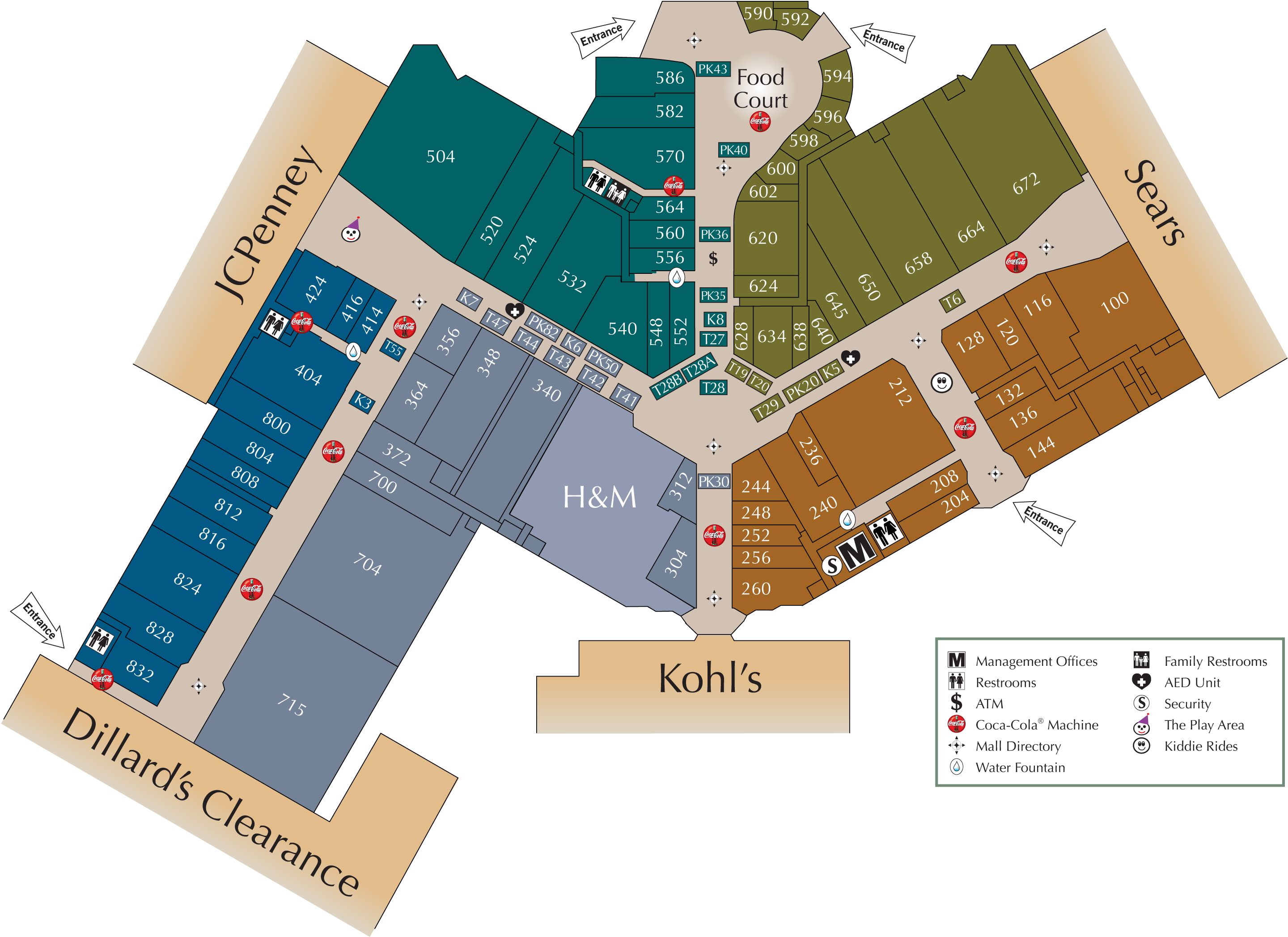 Town Center Mall Map - United States Map