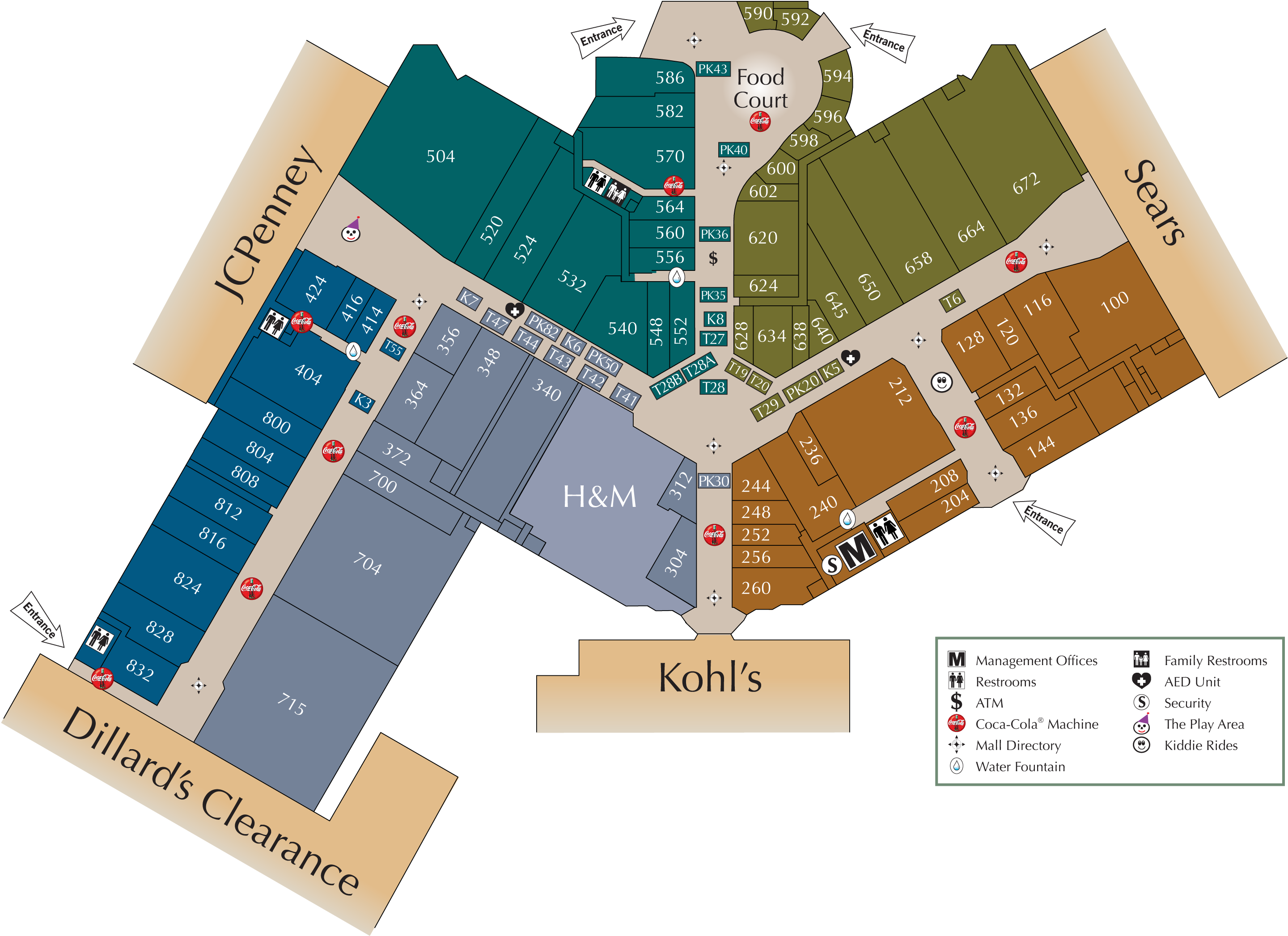 Directory Mall Of Louisiana Map