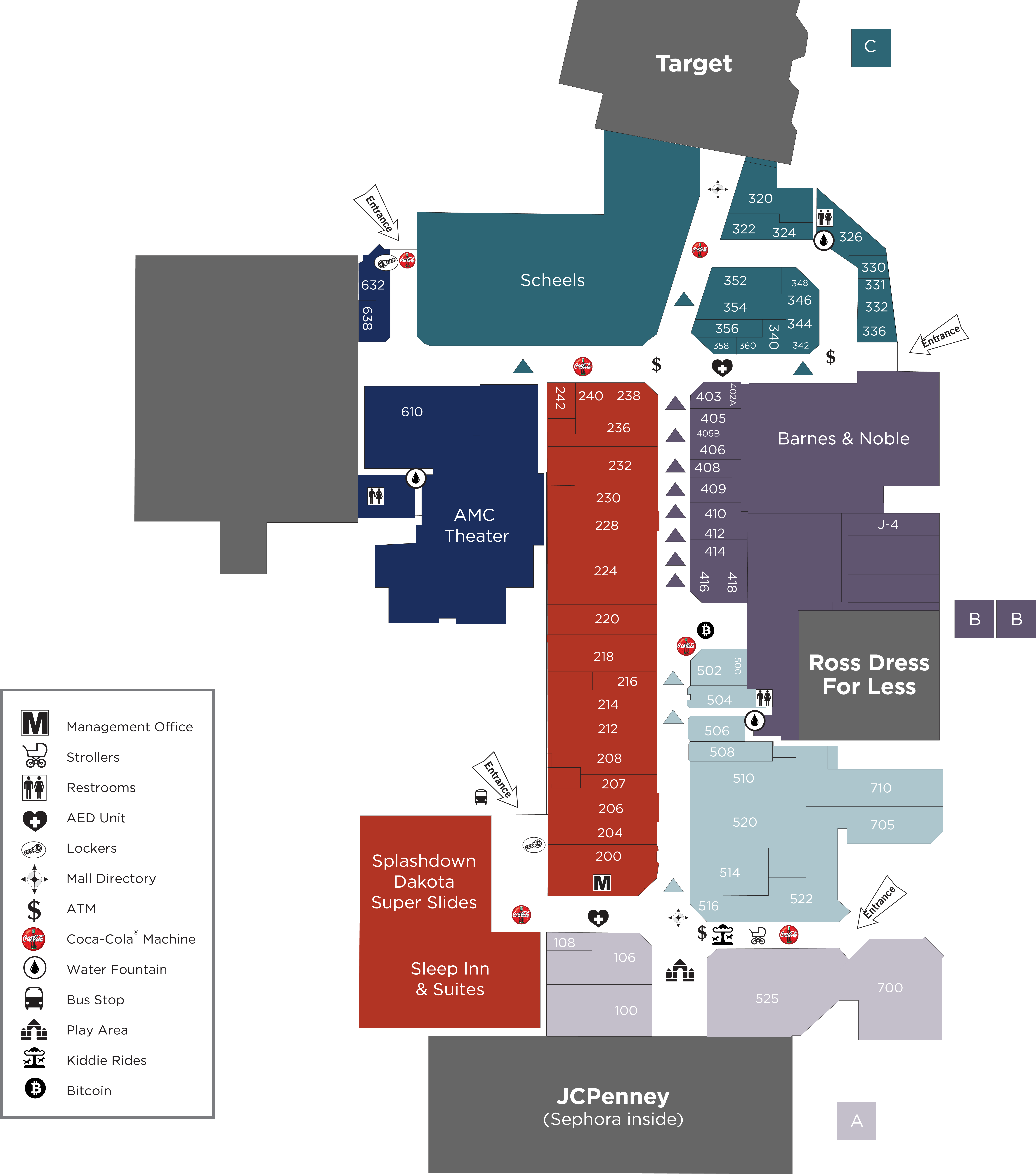 Dakota Square Mall directory map